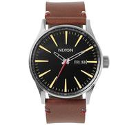 NIXON - Orologio Nixon Sentry Leather Brass Nero Marrone (default, Marrone)