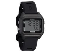 NIXON Ripper A1399-100m Orologio sportivo digitale da uomo resistente all'acqua (quadrante 36,5 mm, cinturino in silicone 20 mm) - Realizzato con plastica riciclata oceano, Nero / Nero, One Size,