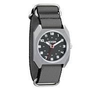 NIXON Scout A1409-100m Orologio analogico da uomo impermeabile (quadrante 35 mm, cinturino in nylon 20 mm), Argento/Carbone, Scout Nato