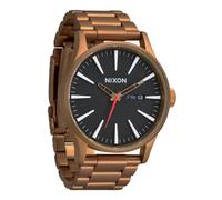 Nixon Sentry SS acciaio inossidabile giorno/data 42mm WR 100 metri orologio da uomo A356, bronzo/nero, One Size, Sentry SS