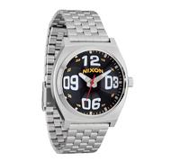 NIXON Time Teller A045 - Orologio analogico da uomo alla moda, impermeabile fino a 100 m, quadrante da 37 mm, cinturino in acciaio inox da 19,5-18 mm, Fisheye/Argento/Nero, Mens Standard, Time Teller