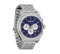NIXON Time Teller Chrono A972-100m Orologio cronografo analogico resistente all'acqua, Argento/Mezzanotte/Argento, Mens Standard, Crono Time Teller