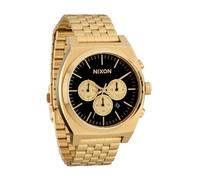 NIXON Time Teller Chrono A972-100m Orologio cronografo analogico resistente all'acqua (quadrante 40 mm, cinturino in acciaio inossidabile 20-18 mm), Oro/Nero/Oro, Mens Standard, Crono Time Teller