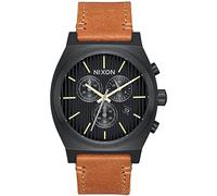 NIXON Time Teller Chrono Leather -Spring 2017- Black/Stamped/Brown