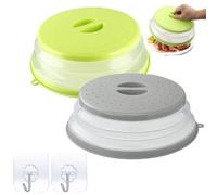 NIXRET 2 confezioni di coperture per microonde per alimenti, coperchio anti-schizzi riutilizzabile da 27 cm, coperchio per piatti sicuro in lavastoviglie per riscaldare pasti pronti, verdure e frutta