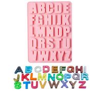 NIXRET Stampi in silicone per cioccolato, 26 Lettere A-Z, confezione in silicone per decorazioni di torte di compleanno con simboli, Tortiera Muffin Tazze Biscottiera Stampo