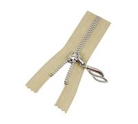 NIYADO Cerniera, cerniera di nylon chiusa 2 pz 3# Cerniere metalliche chiuse/aperte con denti in argento for la riparazione di vestiti(Khaki,ClosedEnd30cm)