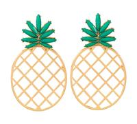 NIYANGLE 1 Paio Orecchini all'ananas Orecchini alla moda orecchini di novità per le donne orecchini a cerchio con frutta orecchino della ragazza orecchini carini per ragazze lega