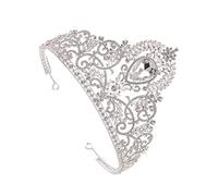 NIYANGLE 1 Pz d'epoca stile barocco ballo studentesco Bride Tiara la principessa incorona i diademi barocca coroncina sposa copricapo di fascia da sposa Argento