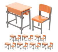 NIYANGLE 1 set di mobili per casa delle bambole: set di scrivania e sedia da scuola in miniatura - Accessori per aule di casa delle bambole - Mobili in miniatura realistici per bambole