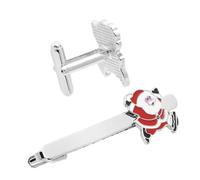 NIYANGLE 1 Set Fermacravatta Natalizio Tie Clip Per Gli Uomini Decorazioni Natalizie Fermacravatta Di Babbo Natale Cravatta A Clip Chi Accessori Natale D'epoca Di Moda Claus Lega 2 Pezzi
