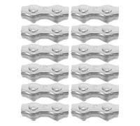 NIYANGLE 1 Set Mandrino Per Fune Serracavo in Acciaio Inossidabile Fibbia A Filo Morsetto Di Giunzione A Bullone Diviso Fermagli Per Funi Metalliche Serracavi Silver 12 Pezzi