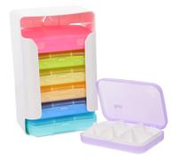 NIYANGLE 1 Set Portapillole Portatile Pillola Viaggio Contenitore Organizzatore Piccolo Portapillole Settimanale Caso Di Pillole Contenitori Per Farmaci Per Uso Personale Abs Colorato