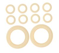 NIYANGLE 10 pezzi Anelli in Legno Naturale per Macramè e Fai da Te da Cerchi in Legno Grezzo per Creazioni Artigianali Decorazioni Floreali e Gioielli Handmade