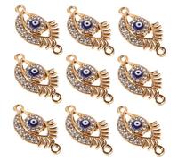 NIYANGLE 10 Pezzi Bracciale Occhio del Diavolo ciondolo collana malocchio arredamento del malocchio massa del malocchio ciondoli ciondolo malocchio CAMBINO MALE lega Golden