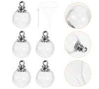 NIYANGLE 10 Pezzi Charm Sfera in Vetro Trasparente 12mm Tappo a Vite Bianco per Gioielli Creativi, Design Unico, per Bomboniere Fai da Te e Decorazioni Natalizie