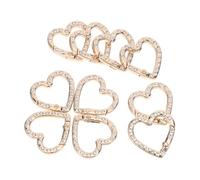 NIYANGLE 10 Pezzi Portachiavi a Forma di Cuore con Strass in Lega di Zinco, Anello Portachiavi Diviso in Metallo Resistente, Piccoli Connettori per Chiavi e Accessori Fai da Te