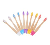 NIYANGLE 10 Pezzi Spazzolino da Denti in Bambù per Setole Morbide, Manico in Legno Colorato, Facile da Distinguere, per Casa e Viaggio,