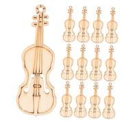 NIYANGLE 100 pezzi Ciondoli Violino in Legno Naturale Charm per Gioielli e Orecchini Decorazioni Fai da Te per Amanti della Musica e Artisti