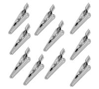 NIYANGLE 10pezzi Clip Coccodrillo in Acciaio Inossidabile Morsetti Elettrici Resistenti alla Corrosione per Cablaggio Rapido e Test di Batterie