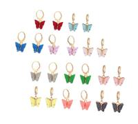 NIYANGLE 11paia Orecchini Sospensione Colorati Forma Di Farfalla Acrilico Per Donne e Ragazze Perfetti Per Occasioni Speciali e Uso Quotidiano