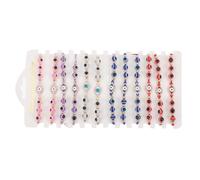 NIYANGLE 12 Pezzi Bracciale Donna Occhi del Diavolo in Resina Intrecciata, Leggero e Resistente, Protegge la Pelle, per Molte Occasioni Casual