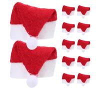 NIYANGLE 12 Pezzi Mini Cappelli Natalizi per Lecca Lecca Non Tessuto Rosso | Lecca Lecca e Cake Pops, Decorazione Rapida e Portatile, Stile Festoso per Tavole Natalizie e Classe