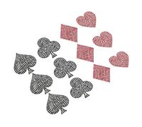 NIYANGLE 12 Pezzi Rhinestone Heart Iron Patches per Abbigliamento con Colla Termoadesiva Decorazioni Quadrate e per e Gonne Diy Facile e