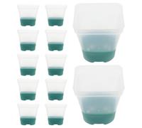 NIYANGLE 12 Pezzi Vaso da Vivaio con Fondo in Silicone Trasparente | Contenitore per Bonsai ed Erbe, Facile da Pulire, Flessibile e Riutilizzabile per Giardinieri Domestici