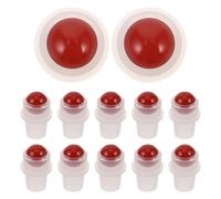 NIYANGLE 12 Teste a Sfera per Flaconi Roll-on in Pietra di Corniola Rossa, Accessori per Oli Essenziali e Profumo Fai da Te, Rulli di Ricambio Portatili per Bottiglie da Viaggio Montaggio