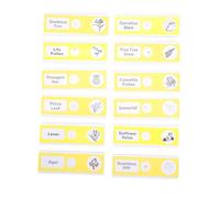 NIYANGLE 12 Vetrini per Microscopio in Plastica per Campioni Vegetali Gialli, Set di 12 Pezzi Etichette Integrate, Vetrini Sicuri per Esperimenti Scientifici e Educazione Biologica