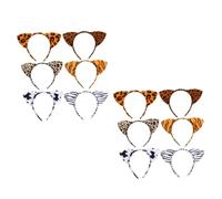 NIYANGLE 12pezzi Fasce Per Orecchie Animali Creativo Costume Party Con Stampa Leopardo e Animali Adatte Per Adulti e Ragazzo Ragazza Materiale Resistente e Struttura Stabile