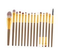 NIYANGLE 15pezzi Pennelli Per Trucco Professionale Con Manico Legno e Setole Nylon Rosa e Bianco Kit Completo Per Trucco Per Donne Per Blush e Ombretto