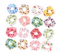 NIYANGLE 16pezzi Hair Scrunchies for Girls Fresh Fruit Prints Ponytail Holders for Everyday Use and Playtime Accessories