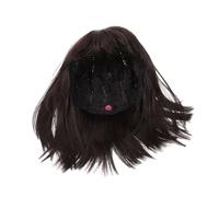 NIYANGLE 1pezzi Parrucca Donna Corta Con Frangia Parrucca Capelli Umani Naturali Copricapo Alla Moda Con Frangia Lunga Fino Alle Spalle Di Capelli Da Tutti i Giorni