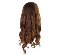 NIYANGLE 1pezzi Testa Pratica Per Addestramento Con Capelli Misti Fibra Chimica Al Supporto Per Manichino Da Salone Per Taglio e Acconciatura Marrone