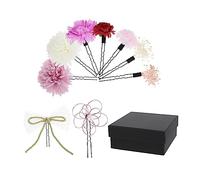 NIYANGLE 1set Accessori Per Femminili Kimono Con Fiori Preservati Elegante Copricapo Giapponese Per Cerimonie e Occasioni Speciali Colori Variabili Disponibili