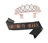 NIYANGLE 1set Compleanno Regina e Sash Decorativi Per Feste Accessori Per Festeggiamenti Speciali Idea Per Compleanni Femminili Decorazioni Chic Per Foto Memorabili