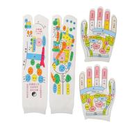 NIYANGLE 1set Guanti e Calze Massaggianti Elastiche Per Riflessologia Pratico Di Strumenti Per Massaggio Manuale Con Istruzioni Stampate Per Agopressione Per Rilassamento e Benessere