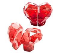 NIYANGLE 2 Paia Pulsanti a Forma di Cuore per Serbatoio Wc, Sollevatore per Coperchio Wc Trasparente, Strumento Assistenza Pulsante Scarico Bagno e Anziani, Accessorio Sostituzione