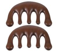 NIYANGLE 2 pettini per cuoio capelluto in legno di sandalo fatti a mano, universali per uomini e donne, pettine per massaggio meridiano in legno di grandi dimensioni, spazzola per capelli in a denti