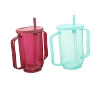 NIYANGLE 2 Pezzi Bicchieri per Adulti con Cannuccia Tazza per Anziani Antigoccia con Beccuccio Coppa per Disabili e Pazienti Allettati Nursing Cup per Alimentazione Sicura e Confortevole