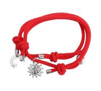 NIYANGLE 2 Pezzi Bracciale Sole e Stella in Lega e Poliestere Rosso, Minimalista Elegante, Utilizzabile come Bracciale o Cavigliera per Ragazze e Donne la Festa degli Innamorati