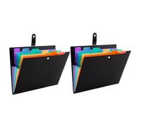 NIYANGLE 2 pezzi Cartelle Espandibili in Plastica per Documenti Organizer Portadocumenti Multitasca con Design Fisarmonica Custodia Leggera e Pratica per Ufficio e Studio