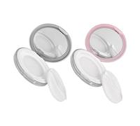 NIYANGLE 2 Pezzi Compact Powder Box Refillable con e Puff Integrato Ultra Sottile e per Viaggi Portatile per Libere e Compatte per Donne e Ragazze
