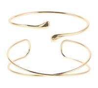 NIYANGLE 2 pezzi di braccialetti da braccio: bracciale a fascia per la parte superiore del braccio - bracciale rigido aperto regolabile - gioielli da minimalisti per donne e ragazze dorati