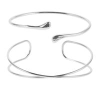 NIYANGLE 2 pezzi di braccialetti da braccio: bracciale a fascia per la parte superiore del braccio - bracciale rigido aperto regolabile - gioielli da minimalisti per donne e ragazze in argento