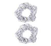 NIYANGLE 2 Pezzi Elastici per Natalizi con Paillettes Argentate Fasce Elastiche Colorate per Lavare e Acconciature Accessori Moda e