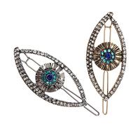 NIYANGLE 2 Pezzi Fermagli per Evil Eye in con Accessori Eleganti per Fermagli Decorativi Retro in Colori Antico Oro e per Feste Matrimonio e