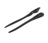 NIYANGLE 2 Pezzi Imitazione Ebony Hairpin spillo Tornante a forma di perni forcine Girl Hairpin forcina per forcina in stile cinese forcina per copricapo di legno Nero